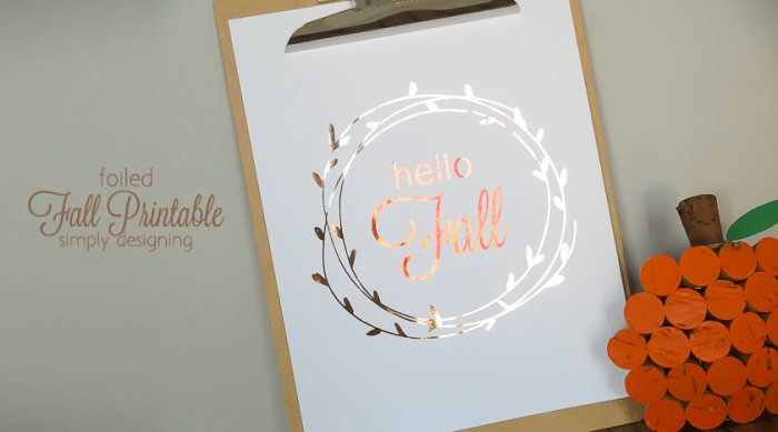 hello FALL printable - a fun way to decorate your home this fall with this free fall printable