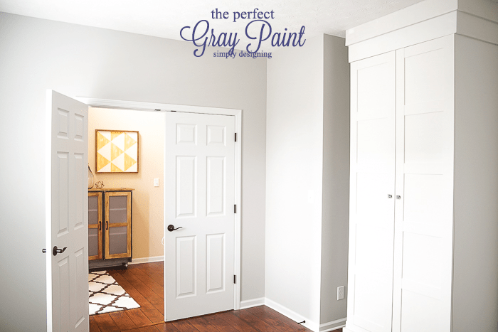 the perfect gray paint - this is the perfectly warm gray and it is a wipeable flat paint