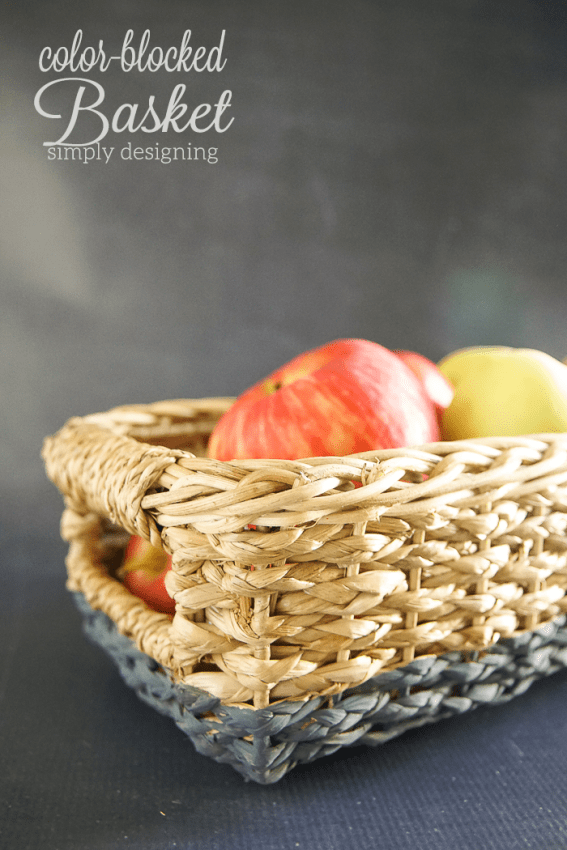 Color Blocked Basket - this simple project turned an ordinary basket into a beautiful modern decoration
