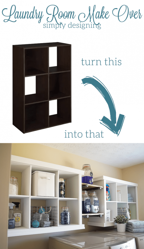 Laundry Room Make-Over - this simple hack added so much storage and a beautiful new look to my laundry room