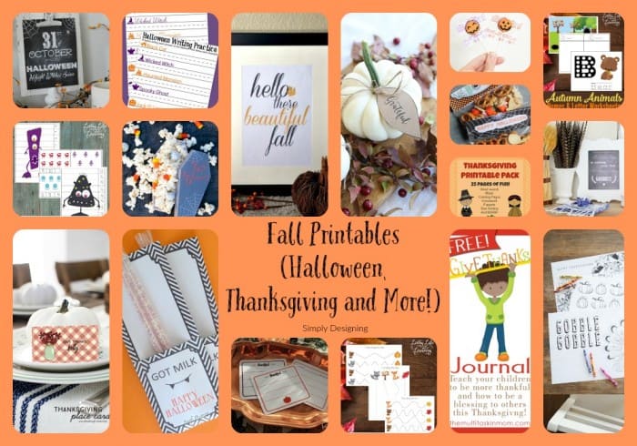 Fall Printables Round Up Featured | Fall Printables - Halloween, Thanksgiving and More! | 15 | Family Friendly Summer Drinks
