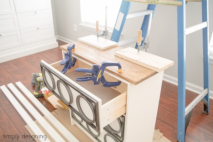 Modern Industrial Nightstand - install new top