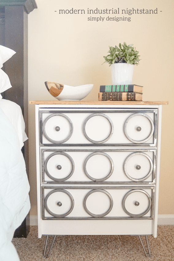 Modern Industrial Nightstand IKEA Rast Hack