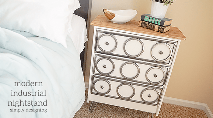 Modern Industrial Nightstand with Hairpin Legs featured image | Modern Industrial Nightstand [IKEA Rast Hack] | 3 | repaint furniture without sanding