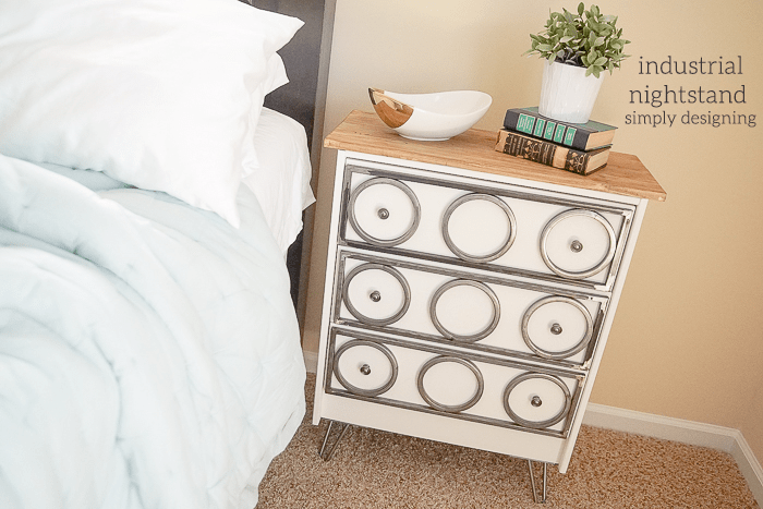 Modern Industrial Nightstand with Hairpin Legs