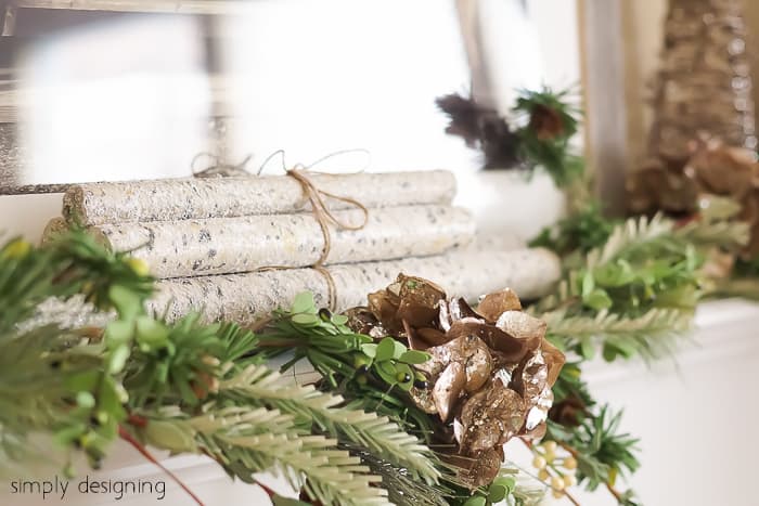 Natural Glam Christmas Mantel