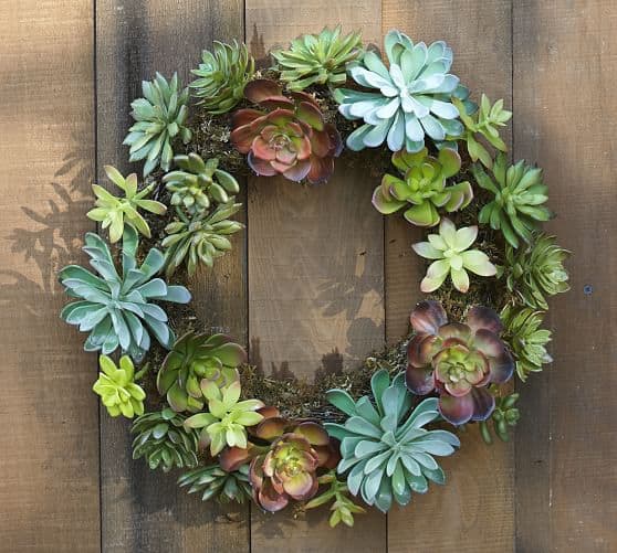 Pottery Barn Faux Succulent Wreath