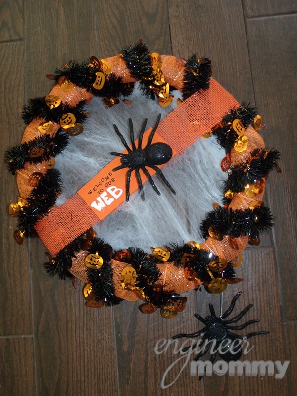 spooky spider halloween wreath 008 Halloween Wreath Ideas 1 halloween wreath
