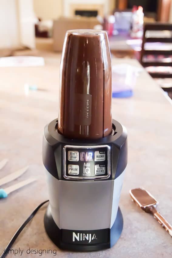 Blending Ingredients for nutella recipes in the Nutra Ninja Bullet