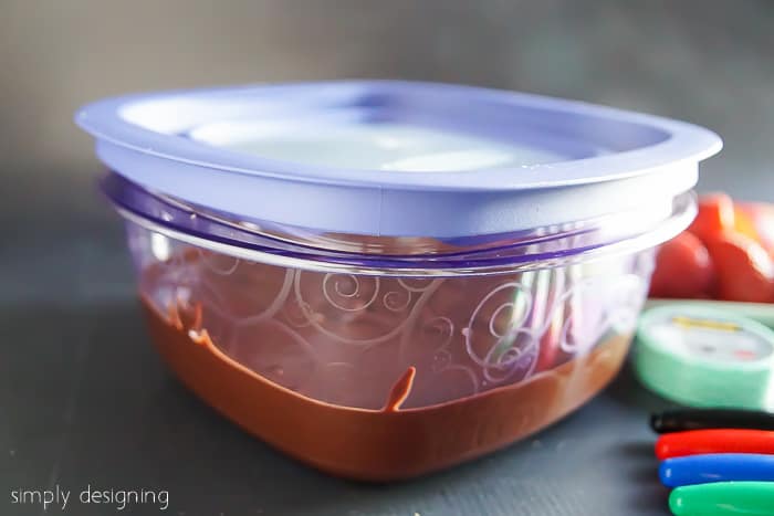 Homemade Nutella Recipes stored in a rubbermaid container