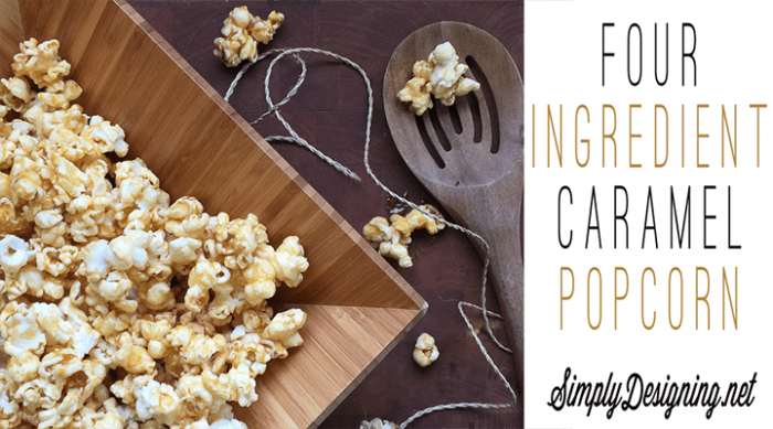 Quick 4-Ingredient Caramel Popcorn - this is so easy to make and ooey-gooey delicious!