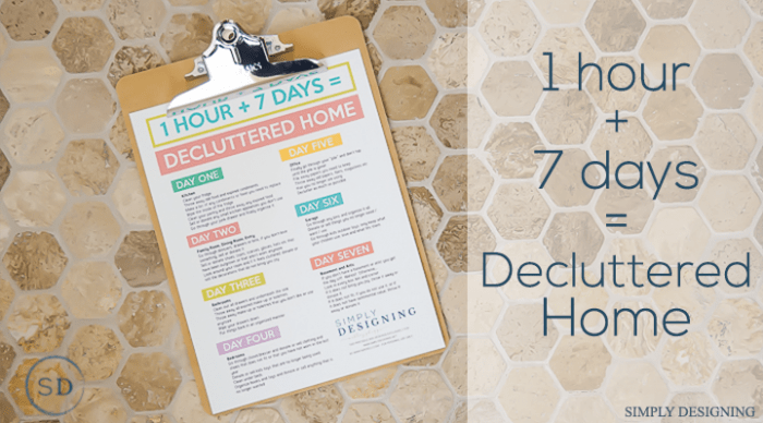 7 Hours to a Decluttered Home featured image Declutter Your Home in 7 Hours 2 love you printable