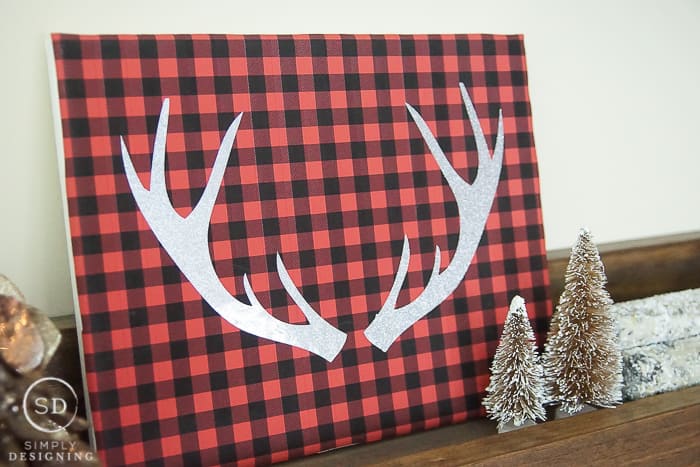 Buffalo Check Antler Decor