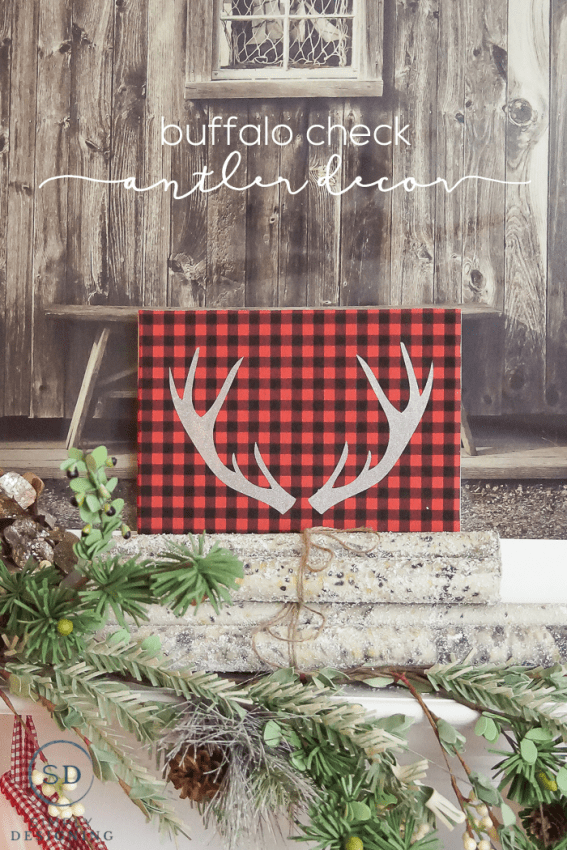 Buffalo Check Antler Decor