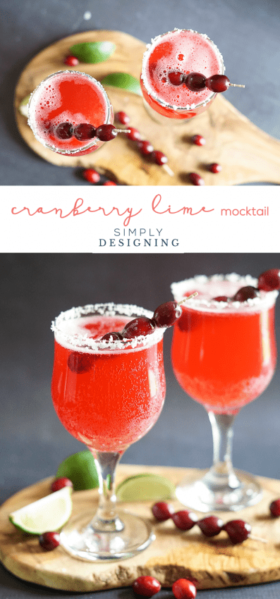 Cranberry Lime Mocktail - a deliciously fresh non-alcoholic drink for the holidays
