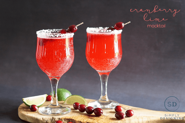Cranberry Lime Mocktail for the holidays
