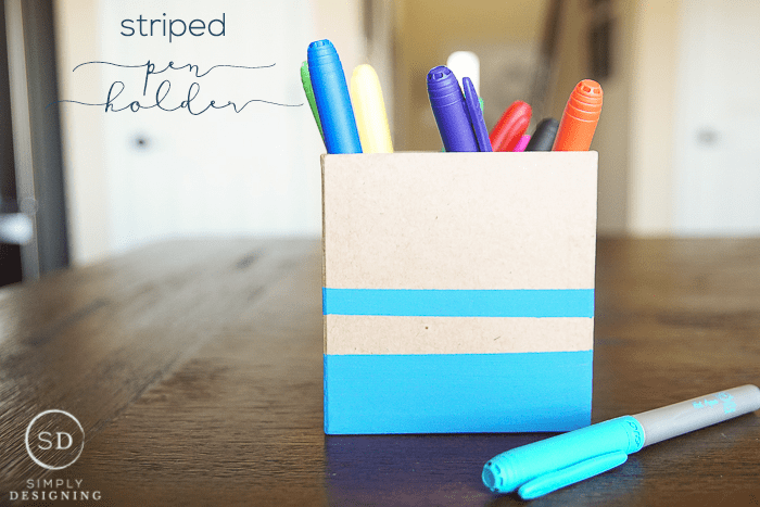 Striped Pen Holder featured image | Striped Pen Holder - decoart | 2 | school supply cake