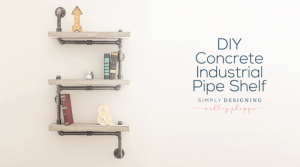 DIY Concrete Industrial Pipe Shelf tutorial featured image DIY Concrete Industrial Pipe Shelf : Craft Room : Part 9 4 clean barn wood