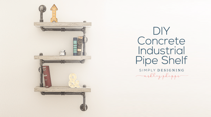 DIY Concrete Industrial Pipe Shelf tutorial featured image | DIY Concrete Industrial Pipe Shelf : Craft Room : Part 9 | 21 | summer hoop wreath