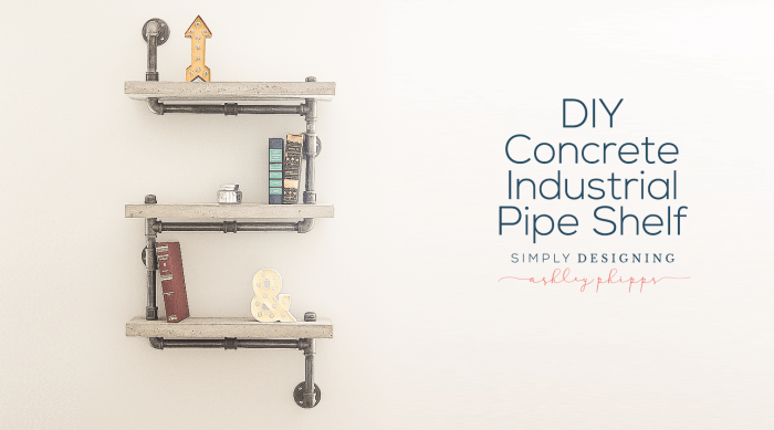 DIY Concrete Industrial Pipe Shelf tutorial featured image | DIY Concrete Industrial Pipe Shelf : Craft Room : Part 9 | 4 | DIY Floating Shelves