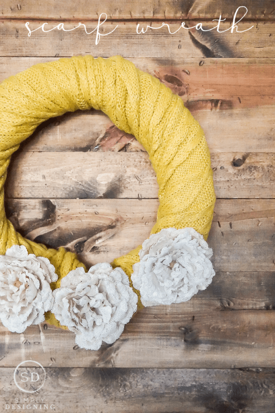 Scarf Wreath - such a simple and beautiful cozy wreath
