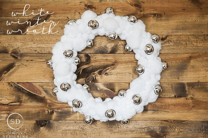 White Winter Pom Pom Wreath