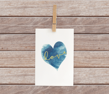 free Blue Heart Love Printable featured image