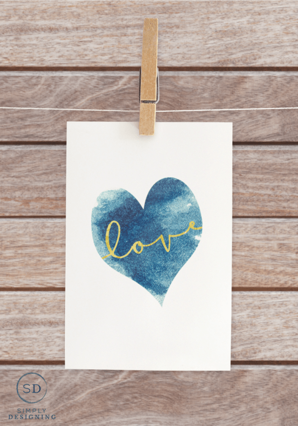 Gold Foil and Blue Heart Love Printable Set – Remodelaholic