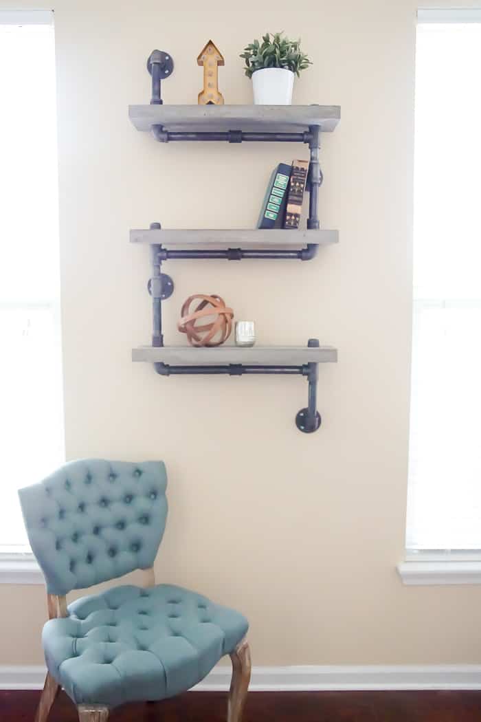 Concrete Industrial Pipe Shelf Simply Designing 01 DIY Concrete Industrial Pipe Shelf : Craft Room : Part 9 1 Industrial Pipe Shelf