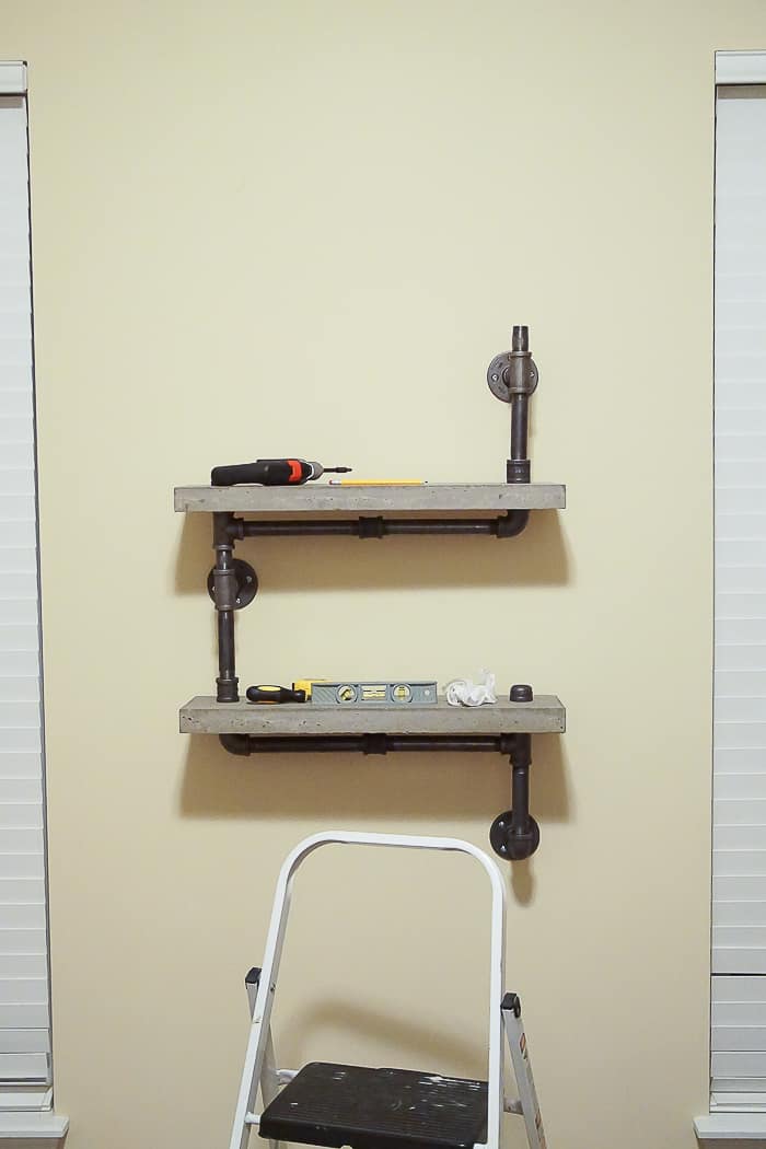 Concrete Industrial Pipe Shelf Simply Designing 29 | DIY Concrete Industrial Pipe Shelf : Craft Room : Part 9 | 29 | Industrial Pipe Shelf