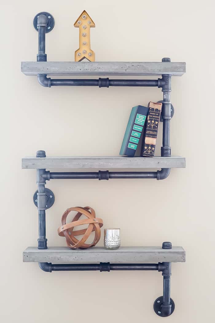 Concrete Industrial Pipe Shelf Simply Designing 30 DIY Concrete Industrial Pipe Shelf : Craft Room : Part 9 30 Industrial Pipe Shelf
