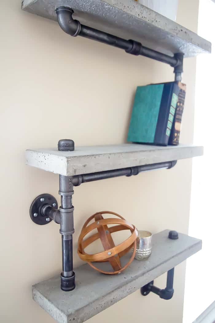 Concrete Industrial Pipe Shelf Simply Designing 33 DIY Concrete Industrial Pipe Shelf : Craft Room : Part 9 33 Industrial Pipe Shelf
