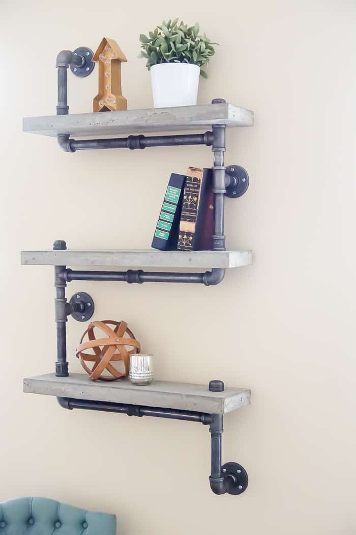 Concrete Industrial Pipe Shelf Simply Designing 36 DIY Concrete Industrial Pipe Shelf : Craft Room : Part 9 36 Industrial Pipe Shelf