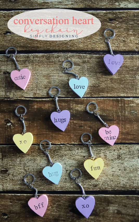 Conversation Heart Key Chain - such a fun and simple valentines day craft