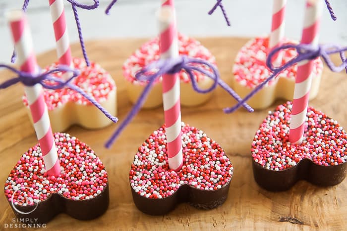 Heart Shaped Hot Cocoa on a Stick