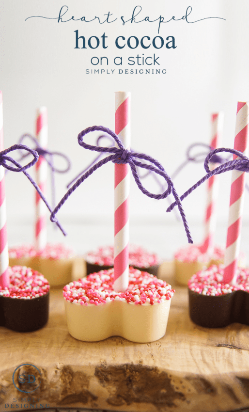 Heart Shaped Hot Cocoa on a Stick - white hot cocoa on a stick recipe