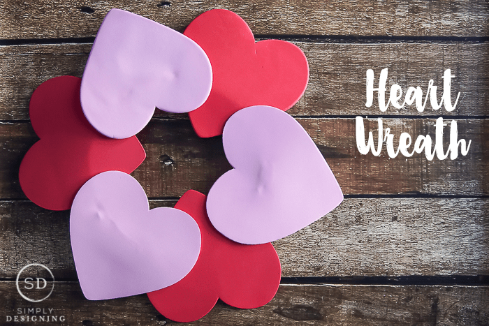 Heart Wreath a fun and easy kids craft | Heart Wreath | 4 | heart shaped hot cocoa on a stick