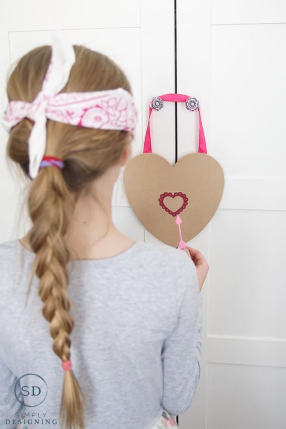 Pin the Arrow on the Heart Game - a fun game for valentines day
