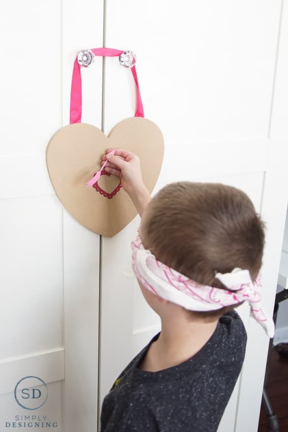 Pin the Arrow on the Heart Game - a fun game for valentines day