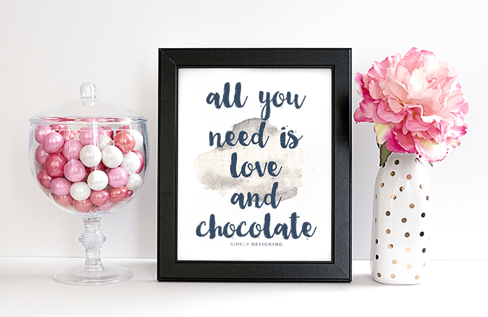 all you need is love and chocolate printable