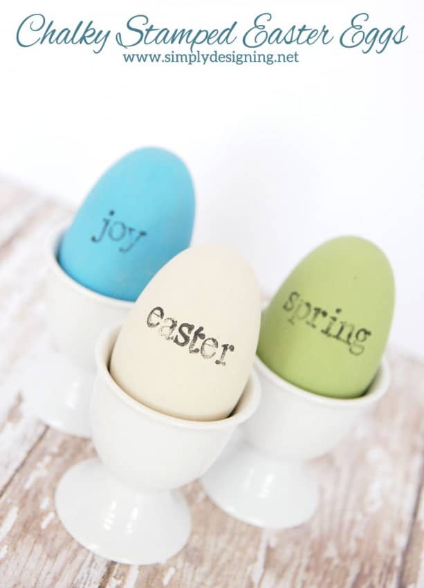 chalky stamped easter eggs