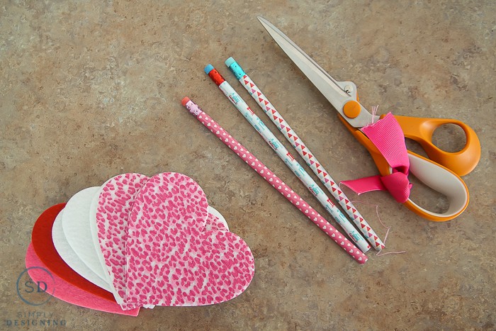 pencil valentine supplies