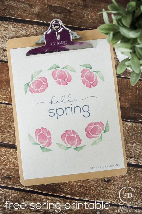 hello spring printable - a free spring printable for your home