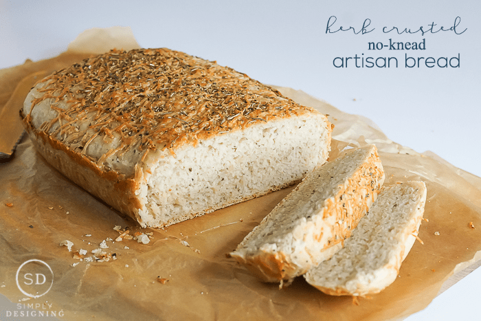 Herb Crusted No-Knead Artisan Bread Recipe - tastes just as good as bakery or restaurant bread with only 10 minutes of work