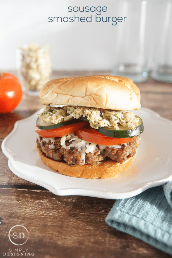 Sausage Smashed Burger Recipe - a unique twist on a traditional burger