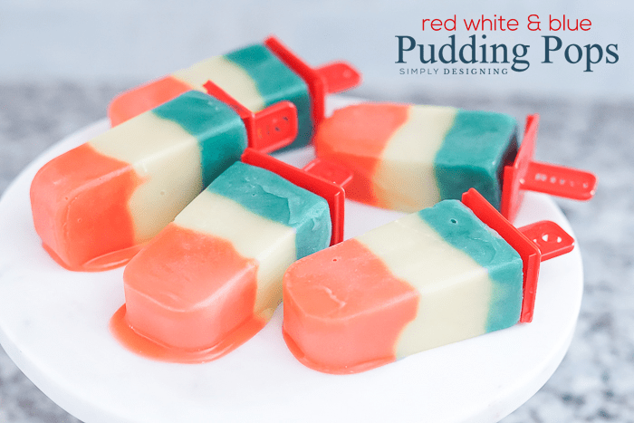 Red White and Blue Jello Pudding Pops