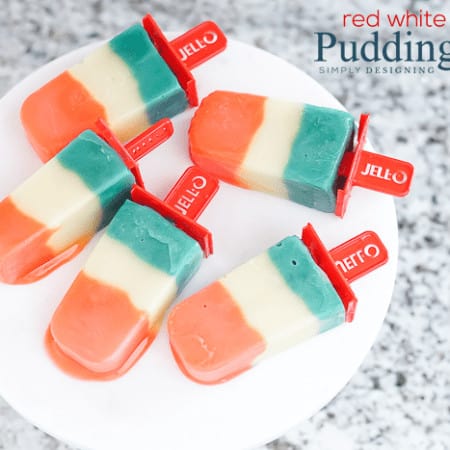 Red White and Blue Pudding Pops