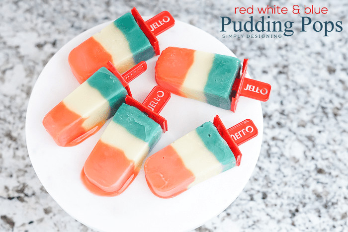 Red White and Blue Pudding Popsicles | Red White and Blue Pudding Pops | 6 | Oreo Pops