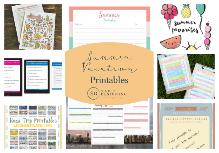 Summer Vacation Printables Featured | Summer Vacation Printables | 39 | clean and organize