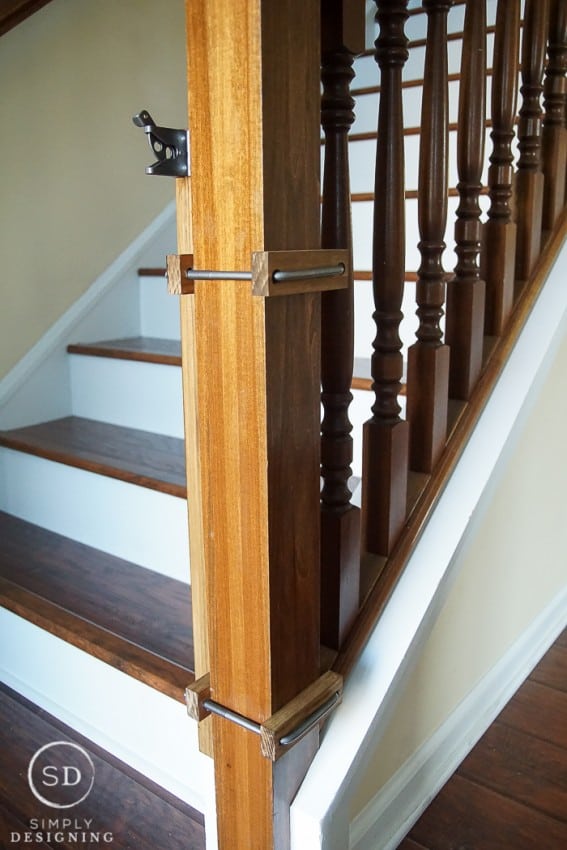 Diy top of outlet stairs baby gate